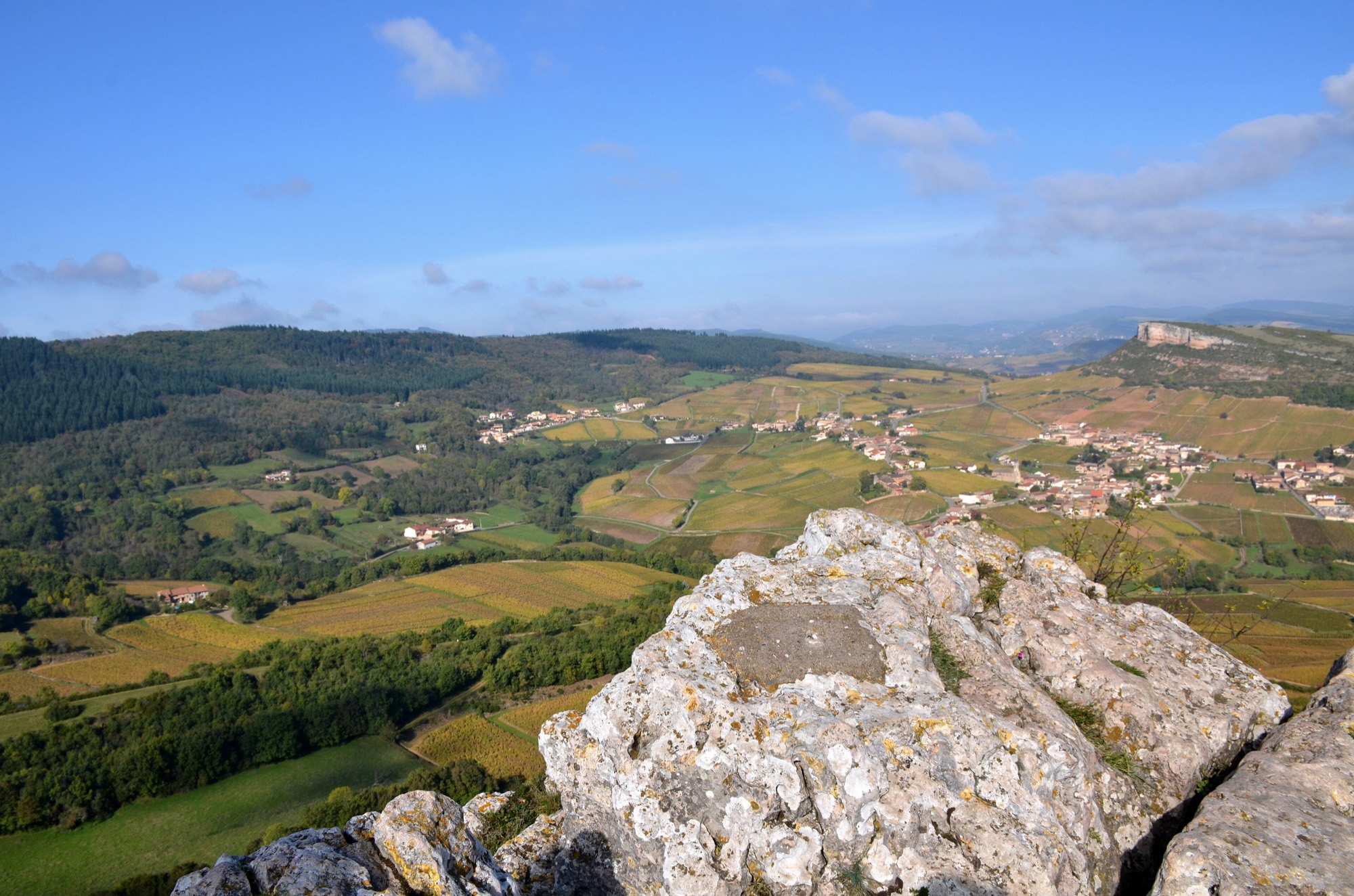 Le vignoble du Mâconnais vu depuis la Roche de Solutré